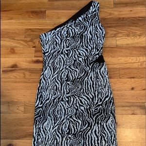 Zebra sequined mini dress